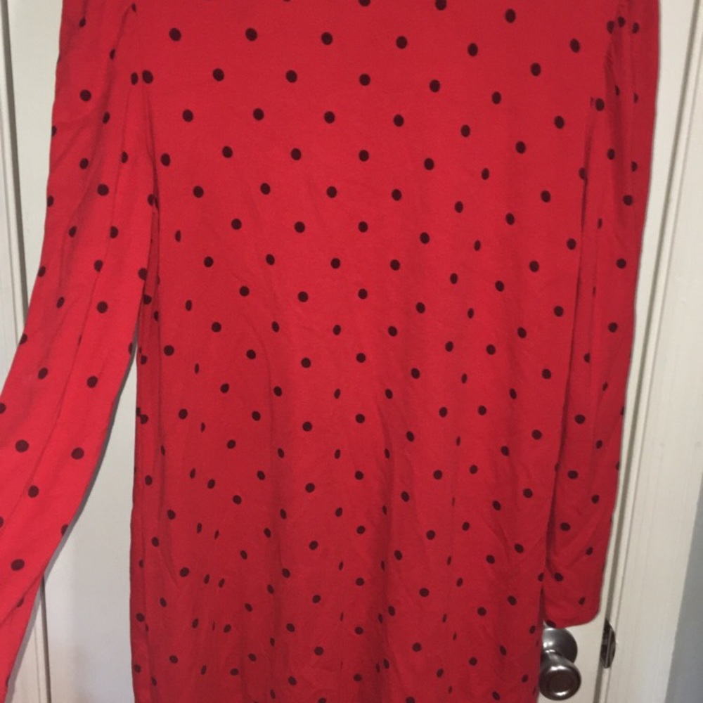 Red polka dot dress